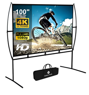 Foldable portable projector screen for outdoor gaming